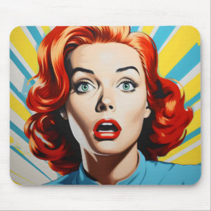 Tapis De Souris Shocked Woman Pop Art