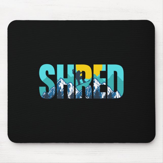 Tapis De Souris Shred Mountain Snowboard Pistes Sunset Graphisme (Devant)