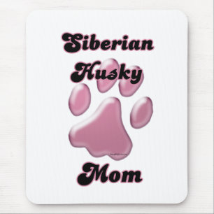 Tapis De Souris Sibérie Husky Maman Pink Pawprint