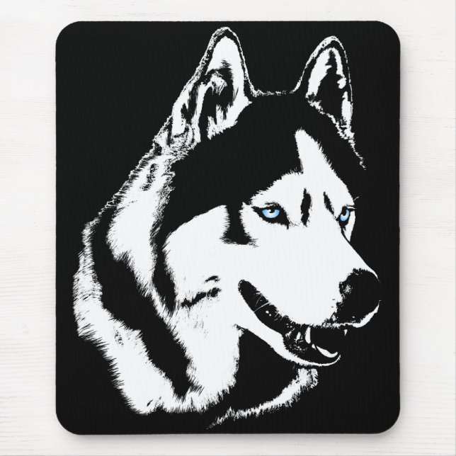 Tapis De Souris Sibérie Husky Mousepad Cadeaux Malamute Chiens De  (Devant)