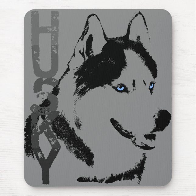 Tapis De Souris Sibérie Husky Mousepad Cadeaux Malamute Wolf Chien (Devant)