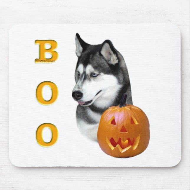 Tapis De Souris Sibérie Husky (noir) Boo (Devant)