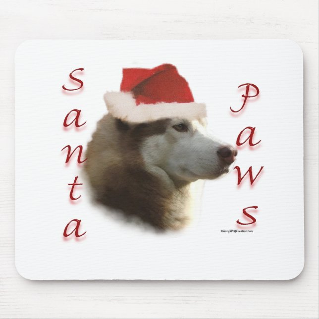 Tapis De Souris Sibérien Husky Père Noël Paws (Devant)