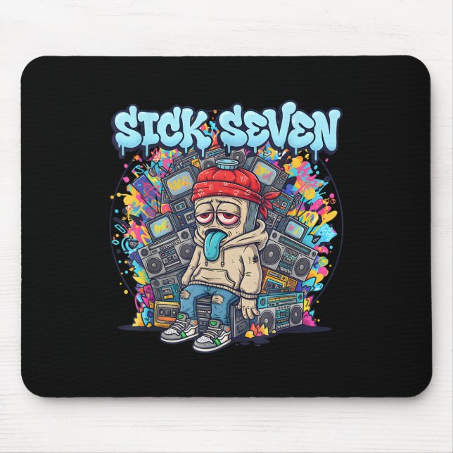 Tapis De Souris Sick Seven 67 Graffiti Mème Six Sept Fun Rue U (Devant)