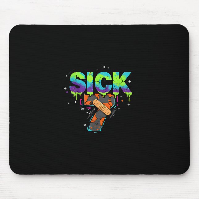 Tapis De Souris Sick Seven Meme Graffiti Drip Fun Wordplay  (Devant)