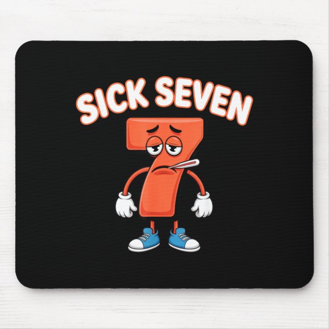 Tapis De Souris Sick Seven Meme Tee Six Seven Fun Wordplay  (Devant)