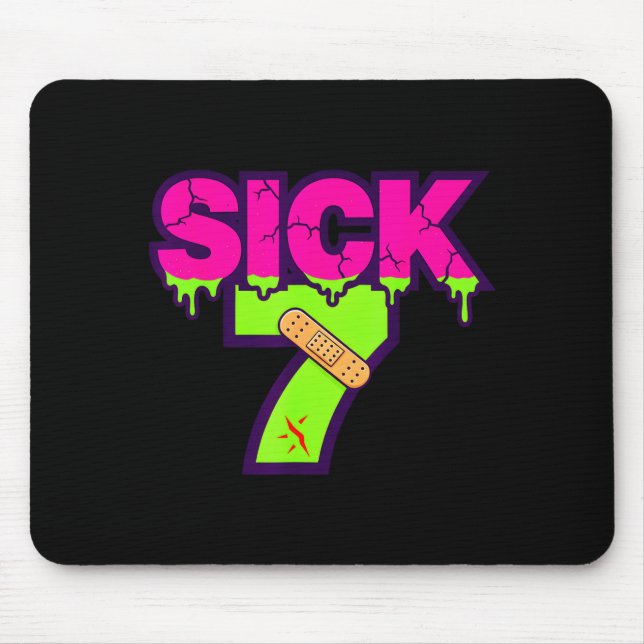 Tapis De Souris Sick Seven Meme Tee Six Seven Fun Wordplay Drip  (Devant)