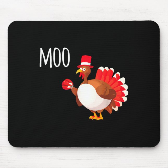 Tapis De Souris Side Eye Moo Turkey Funny Thanksgiving Autumn Fall (Devant)