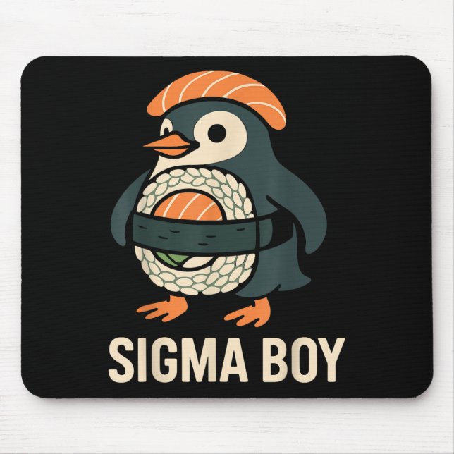 Tapis De Souris Sigma Boy Italien Brainrot Drôle Mème Pingouin (Devant)
