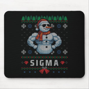 Tapis De Souris Sigma Santa Bruh Bonhomme de neige Rizz Joyeux Noë