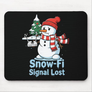 Tapis De Souris Signal Snow-fi drôle Bonhomme de neige perdu Créat