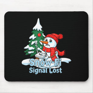 Tapis De Souris Signal Snow-fi Perdu Drôle de Bonhomme de Neige No