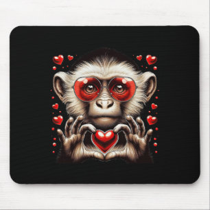 Tapis De Souris Signe de coeur Main Singe Enfants Hommes Femmes Si