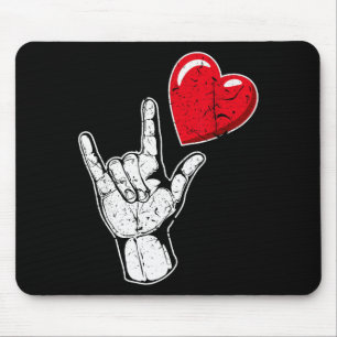 Tapis De Souris Signe de la main Je t'aime T-shirt de la Saint-Val