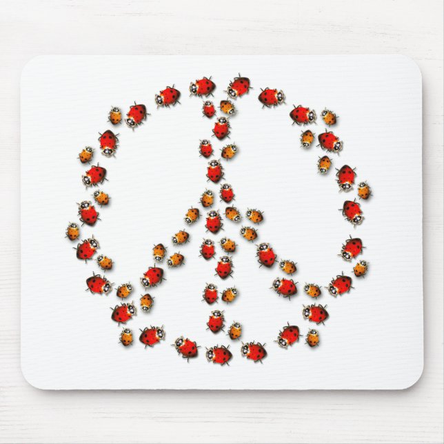 Tapis De Souris Signe de paix de coccinelle Mousepad (Devant)