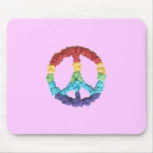 Tapis de souris signe de paix rose