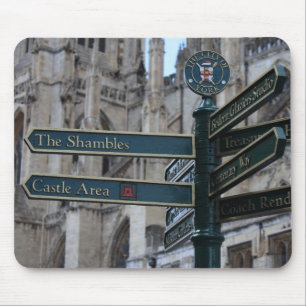 Tapis De Souris Signe devant York Minster - York, Angleterre