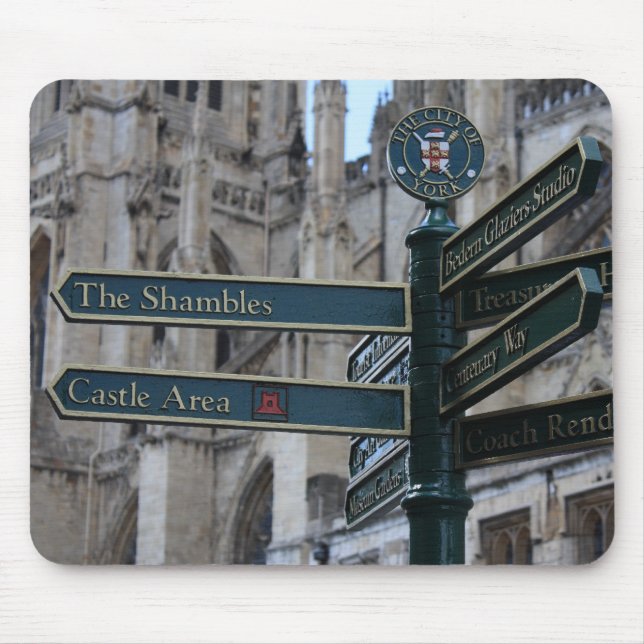 Tapis De Souris Signe devant York Minster - York, Angleterre (Devant)