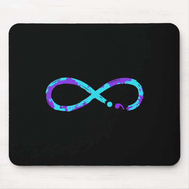 Tapis De Souris Signe d'infini de sensibilisation à la prévention  (Devant)