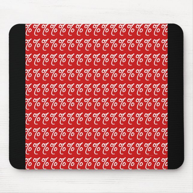 TAPIS DE SOURIS SIGNE EN POURCENTAGE ROUGE (Devant)