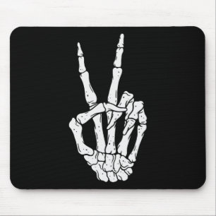 Tapis De Souris Signe Halloween effrayant Squelette de paix main