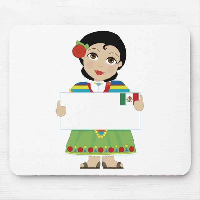 Tapis De Souris Signe mexicain de fille (Devant)