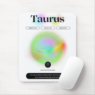 Tapis De Souris Signe moderne Zodiac Taurus Citation Élément Terre