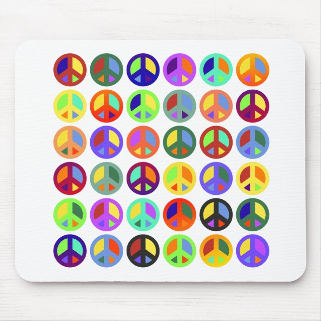 Tapis De Souris Signes de paix colorés (Devant)