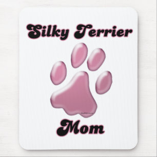Tapis De Souris Silencieux Terrier Maman Pink Pawprint