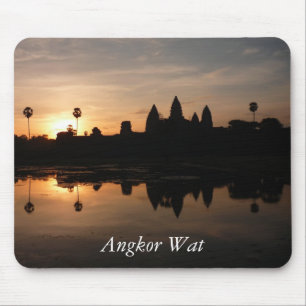 Tapis De Souris silhouette d'Angkor lever de soleil