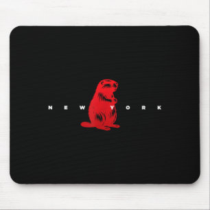 Tapis De Souris Silhouette d'animal sauvage castor de New York