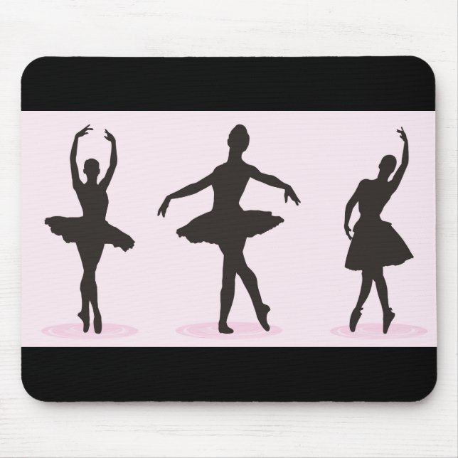 Tapis de souris silhouette de ballerine de ballet (Devant)