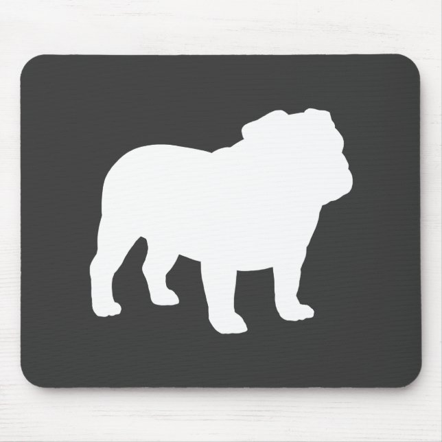 Tapis De Souris Silhouette de Bulldog anglais | AMOUREUX DES CHIEN (Devant)