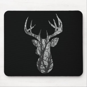 Tapis De Souris Silhouette de cerf de huit points Woodlands T Shir
