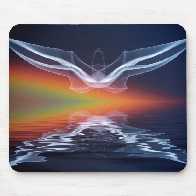 Tapis De Souris Silhouette de chauve-souris abstraite (Devant)