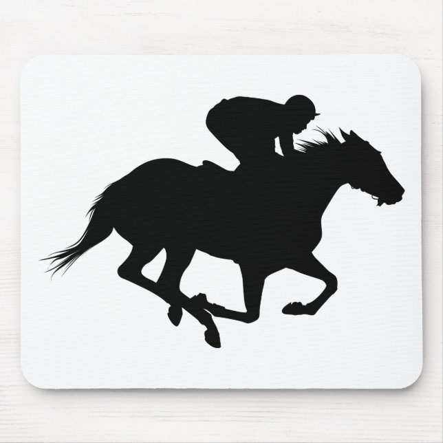 Tapis De Souris Silhouette de cheval de course (Devant)