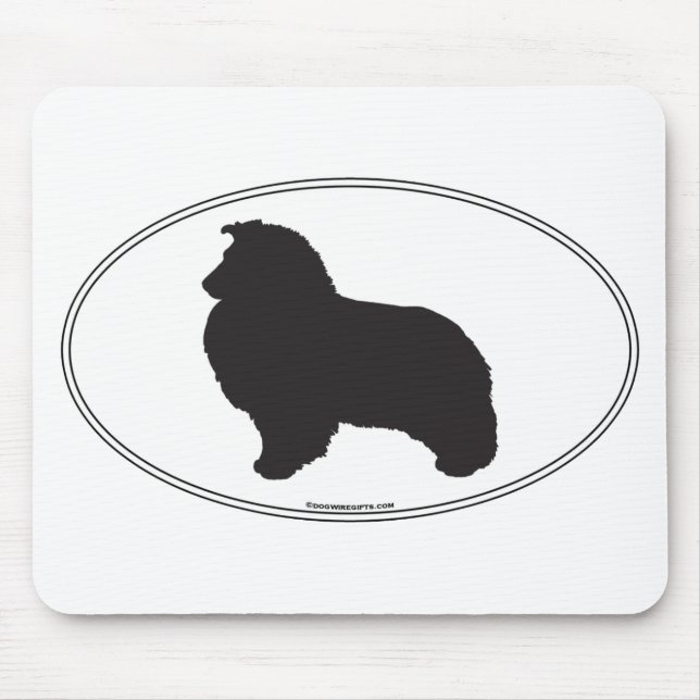 Tapis De Souris Silhouette de chien de berger de Shetland (Devant)