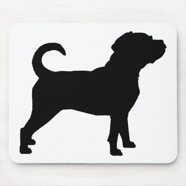Tapis De Souris Silhouette de chien de Puggle (Devant)