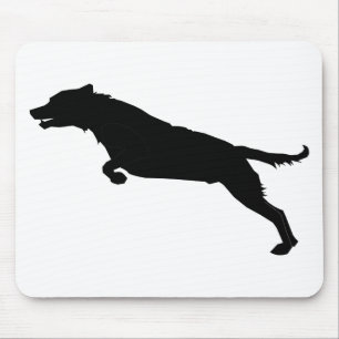 Tapis De Souris Silhouette de chien de saut