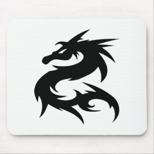 Tapis De Souris Silhouette de dragon tribal