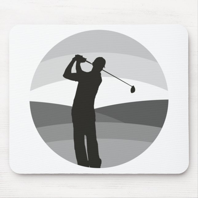 Tapis De Souris Silhouette de golf (Devant)