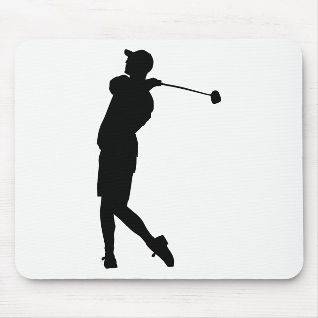 Tapis De Souris Silhouette de Golfer (Devant)