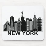 Tapis De Souris silhouette de la ville de New York<br><div class="desc">Cette silhouette de New York City présente des bâtiments emblématiques et des images de Manhattan.</div>