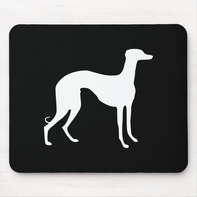 Tapis De Souris Silhouette de Lévrier (Devant)