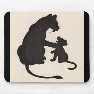 Tapis De Souris silhouette de lion et d'ourlet des années 1930