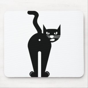 Tapis De Souris Silhouette de Mammifère Chat Animal