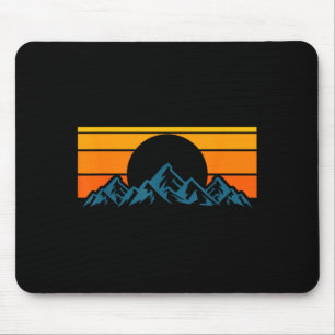 Tapis De Souris Silhouette de montagne rétro