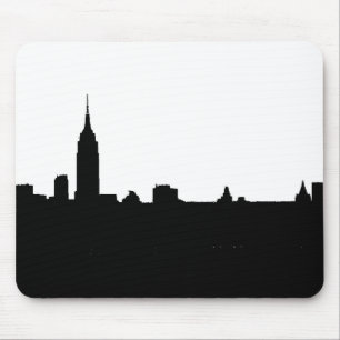 Tapis De Souris Silhouette de New York noir et blanc