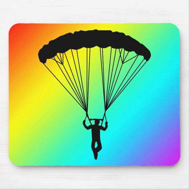Tapis De Souris silhouette de parachutiste (Devant)