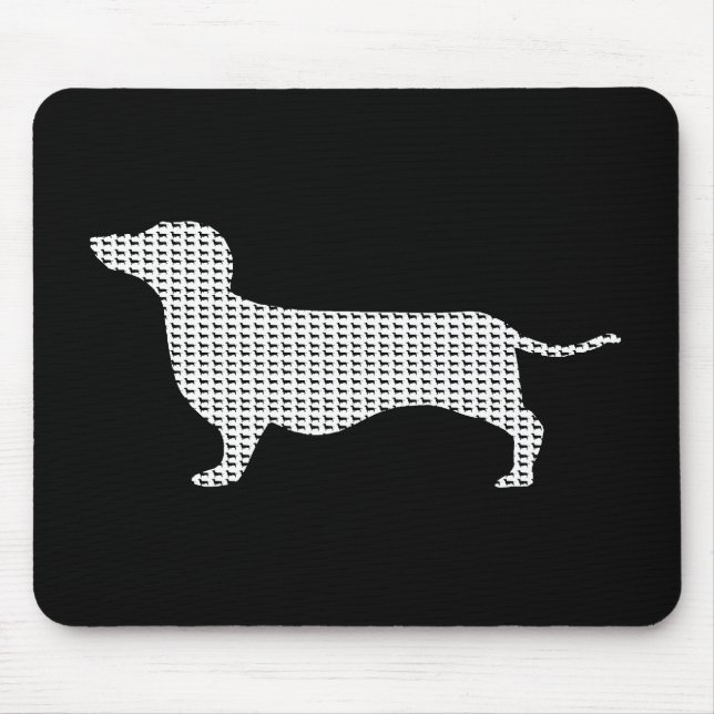 Tapis De Souris Silhouette de teckel de beaucoup (Devant)